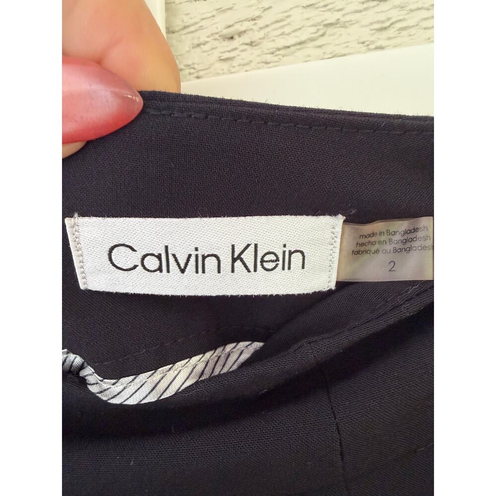 Calvin Klein Black Pencil Skirt Size 2 Classic Career Workwear - Picture 4 of 5